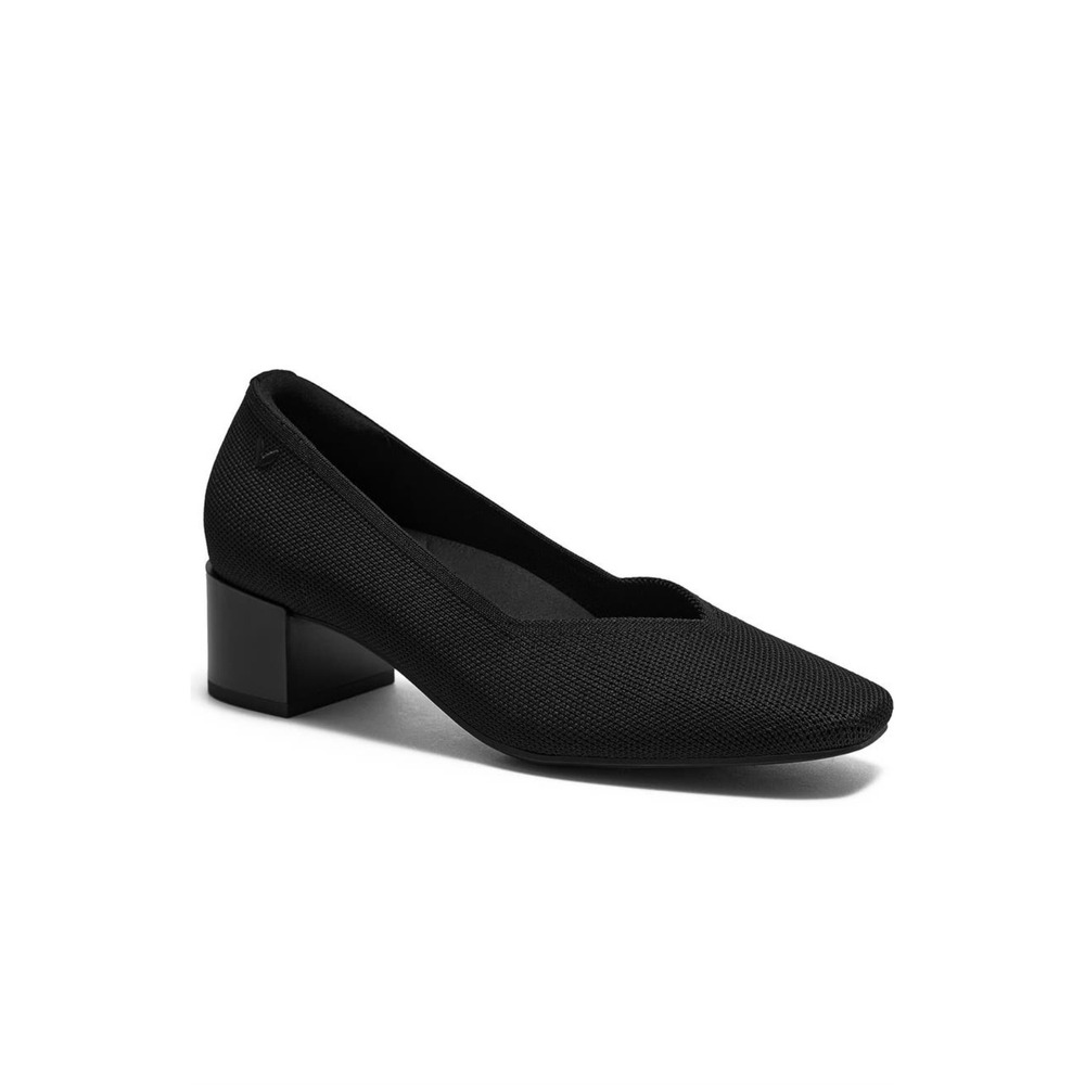 VIVAIA Megan Black Square Toe Block Heel Knit Pumps EU 41 US 9.5